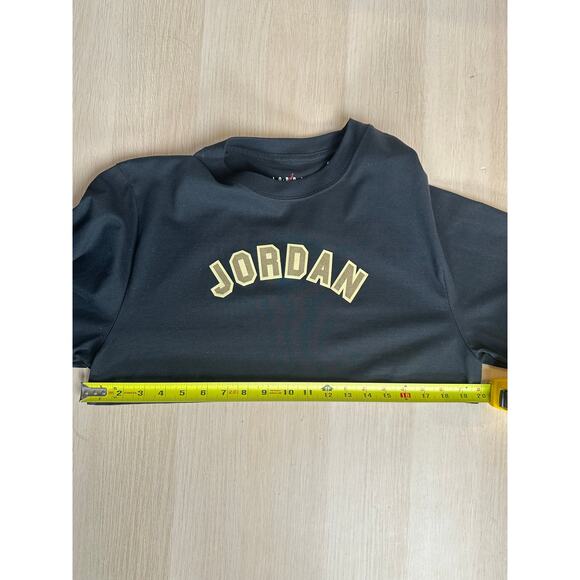 Jordan Super Crop Long - Sleeve Graphic Black T-Shirt - Size S - Picture 2 of 8
